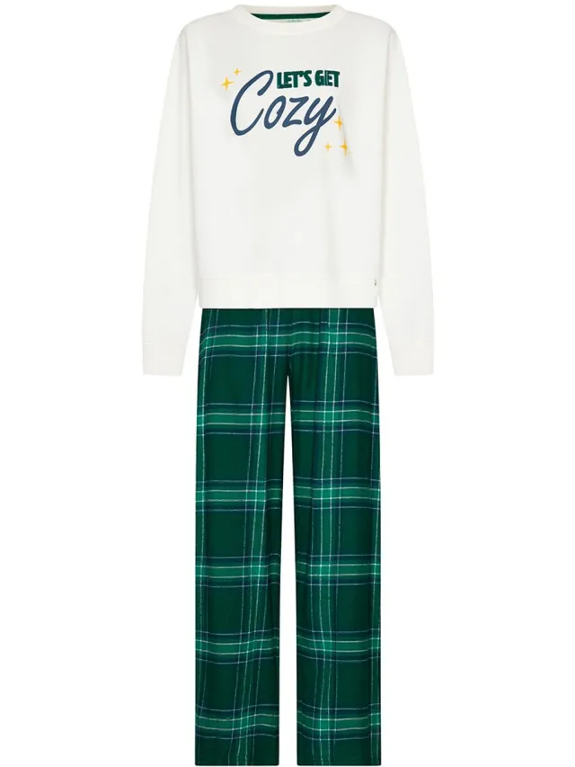 Rebelle MyRebelle - Cozy - Comfort set - Katoen - Flanel - Geruit Groen