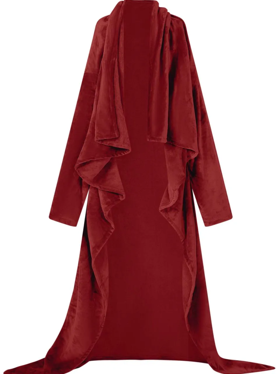 vidaXL Deken hoodie Bordeaux Rood F Flanel