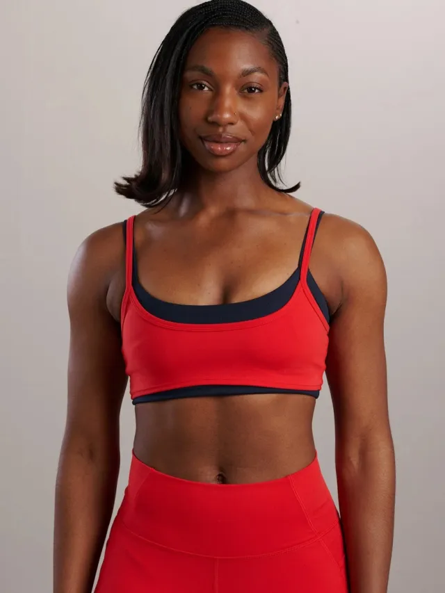 SEAAV dames vegan Sportbeha Liftline Layered Rood