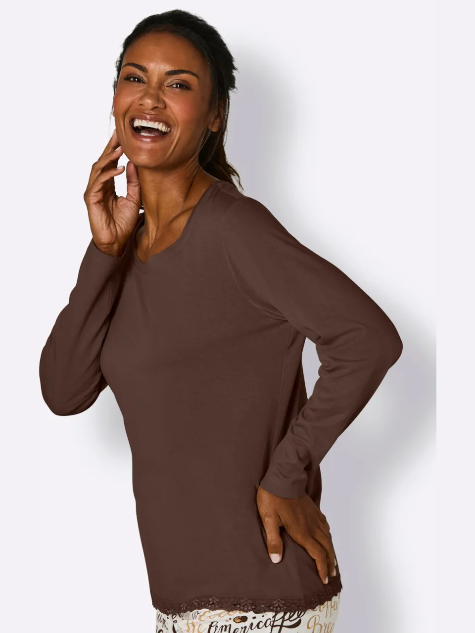 Pyjama-Shirt chocolade