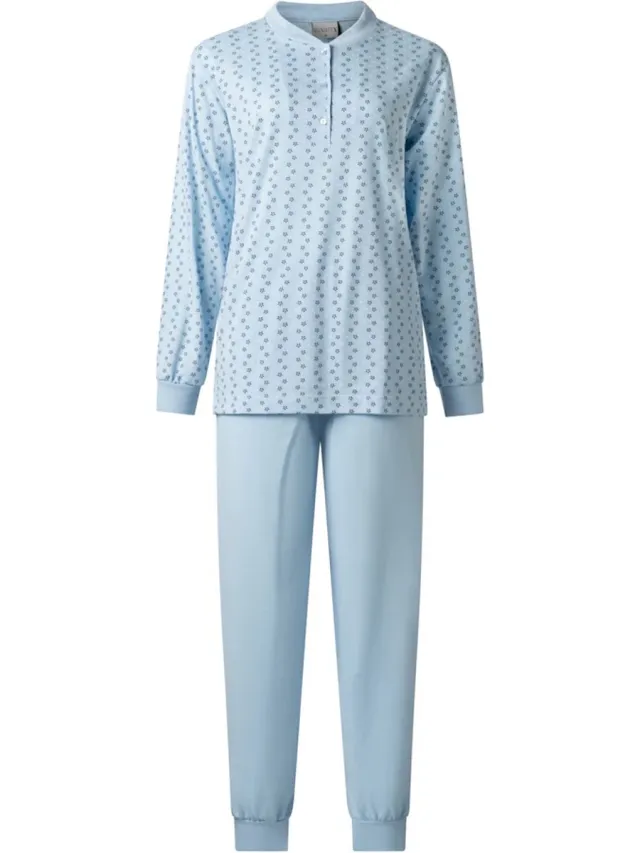 Lunatex dames pyjama - Porto daisy - blue Blue, porto daisy