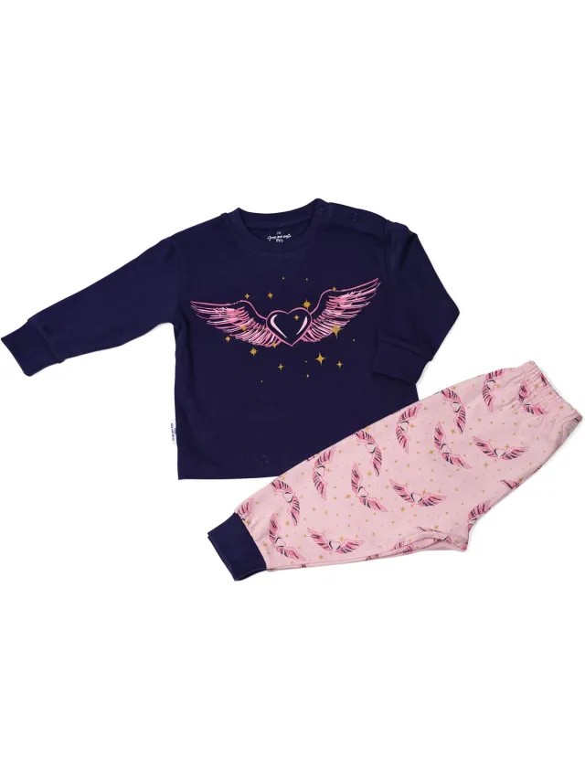 Frogs and Dogs Frogs & Dogs - peuter/kleuter/kinder/tiener - pyjama - Unicorn Heart Navy