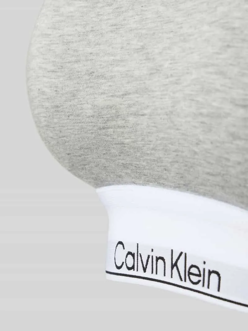 Calvin Klein Bralette met logostitching lichtgrijs, foto 3