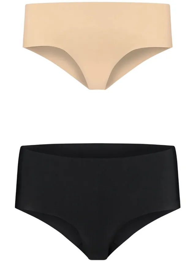Bye Bra 2-Pack Katoenen Hipster Beige/Black