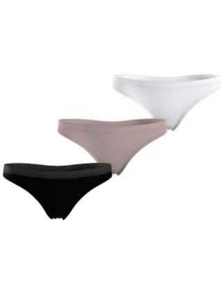 Tommy Hilfiger Everyday Luxe thong 3 stuks Zwart,Versch.kleure/Patroon,Wit
