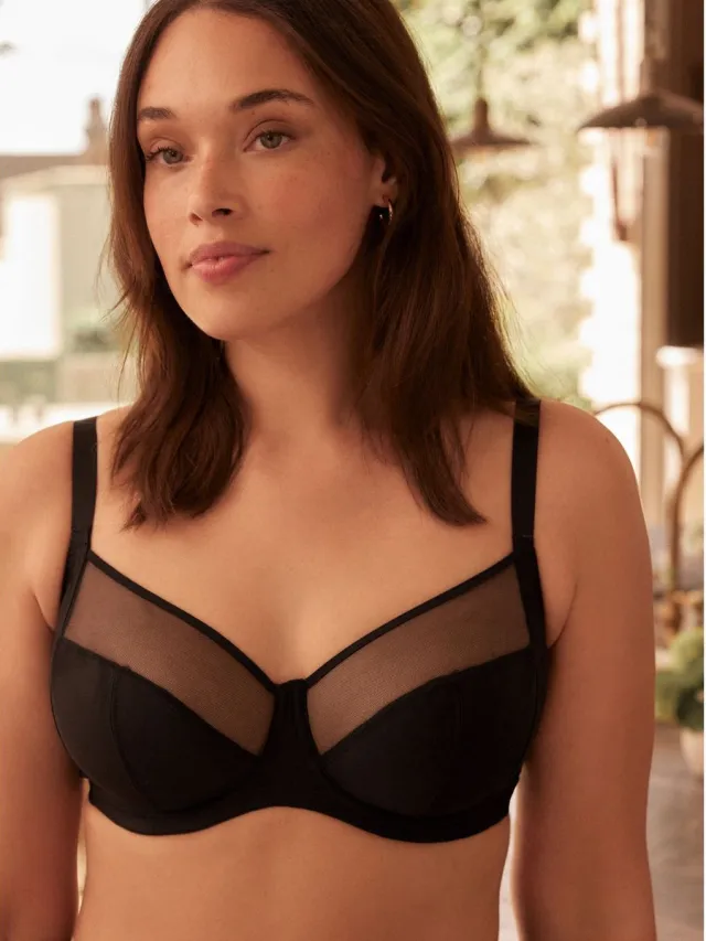 Next Dames - Set van 3 DD+ beha's zonder vulling met volledige cups en ondersteuning aan zijkant - Zwart Black/White/Praline Nude