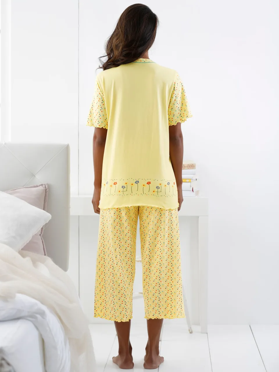 Pyjama's apricot + geel, foto 3