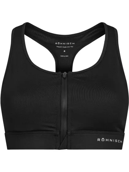 Rohnisch Röhnisch essential zip sportsbra sport bh ondg dames Zwart