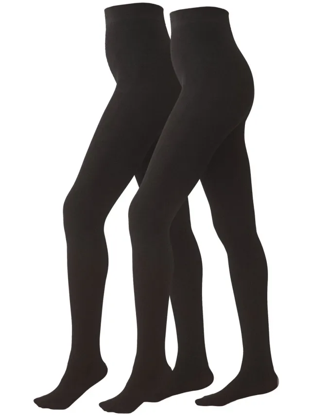 Next Dames - Set van 2 fleecegevoerde thermische maillots - Zwart Black