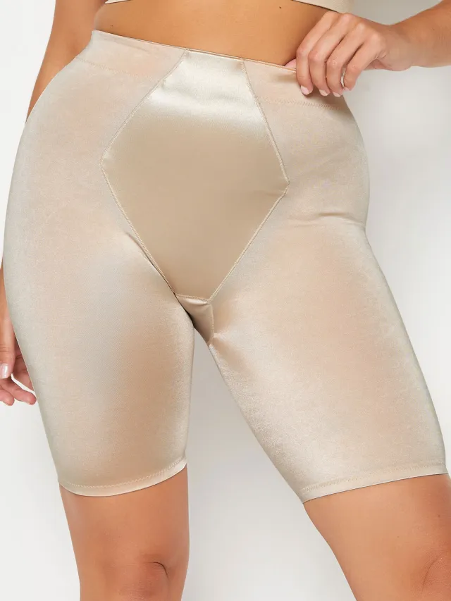 Yours Corrigerende Short Van Satijn In Nude-56