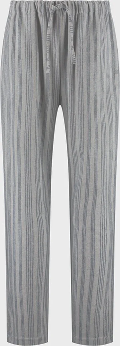 Yumeko pyjamabroek heren flanel lichtgrijs/blauw stripe m Light Grey-Blue Stripe