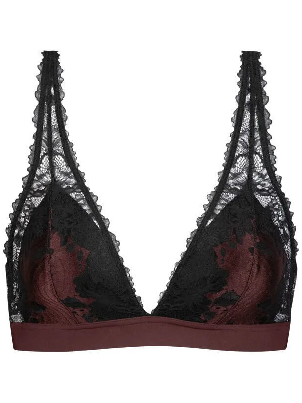 Mey Poetry Dream bralette zonder beugel donkerbruin/zwart, foto 2