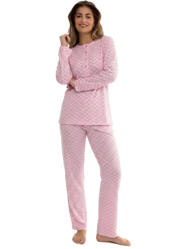 Cocodream Quality Cocodream Interlock Pyjama 'Rocket Pink' - Dames Nachtmode - Lange Mouw - Roze
