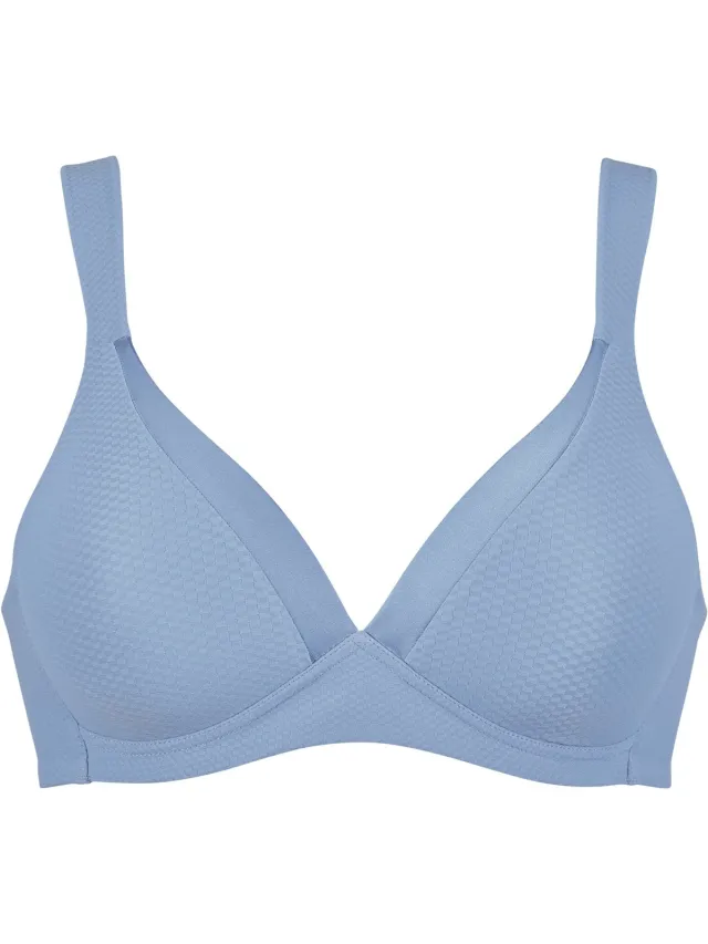 Naturana Soft bh met glansband en patroon - 5918 - Forever Blue