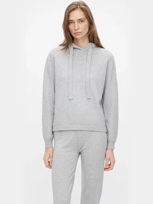 Pieces Lounge shirt / Hoodie - Grey Melange - Dames Loungewear hoodie grijs