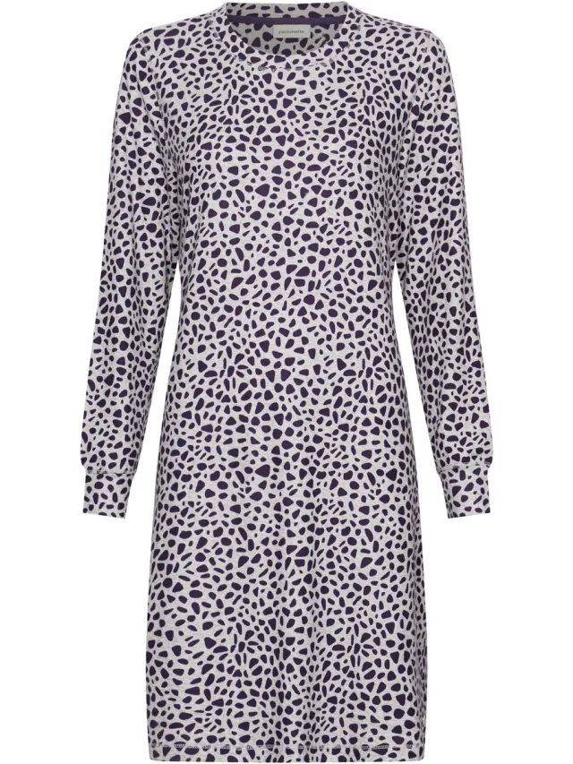 Pastunette Nachthemd - Purple Pebbles - Fleece - Paars/Grijs