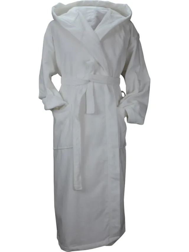 ARTG Robezz - DeLuxe - Velours Badjas met Capuchon - Wit - True White Wit - White