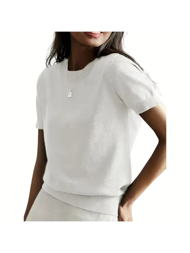 Currero Topje Dames - Top Kleding - Shirt - Blouse - Kort - Volwassen - Wit