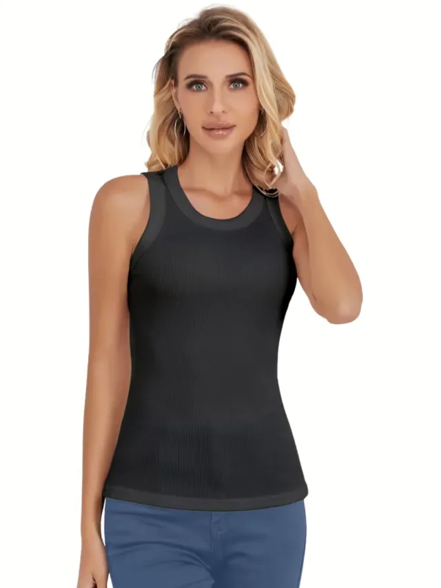 Currero Topje Dames - Top Kleding - Shirt - Blouse - Kort - Volwassen - Zwart