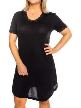 Lady Avenue Silk Jersey Nightgown Zwart,Beige,Wit,Geel