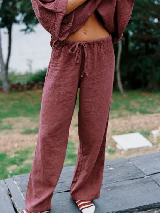 Nénés dames vegan Broek Samen Axelle Plum Paars
