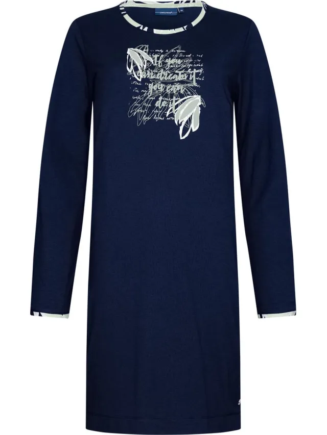 Pastunette Dames Nachthemd Pastunette Flow - Katoen - Blauw