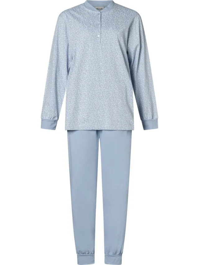 Lunatex Dames pyjama Lunatex 100% katoen 124174 blue