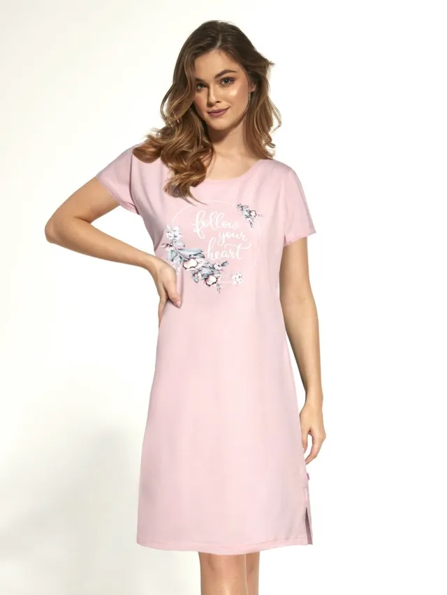 Cornette Katoenen Nachthemd Follow 612/236 Roze