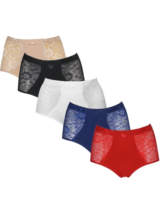 J&C JC 5-Pack Licht corrigerende dames slips H201 ass Zwart