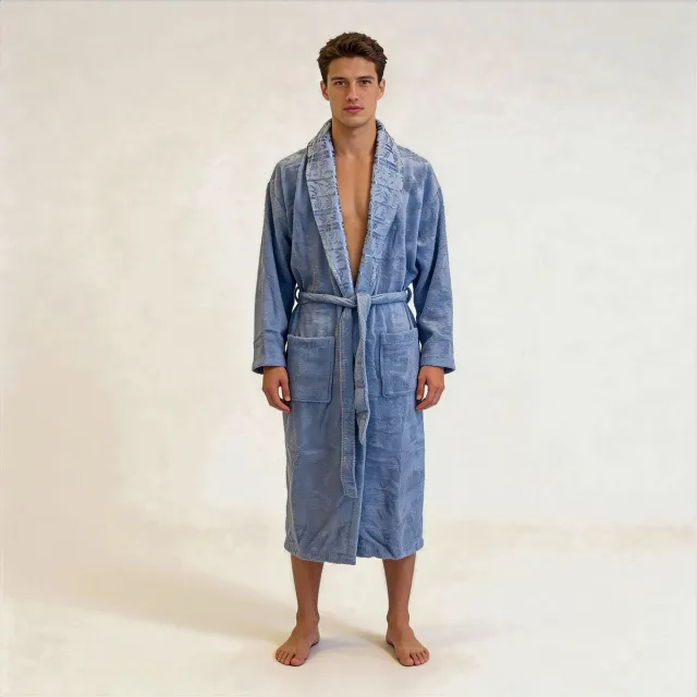 Nurpak Luxe Bamboe Badjas – 70% Bamboe / 30% Katoen – 390 GSM – Zacht & Sneldrogend – Unisex licht blauw