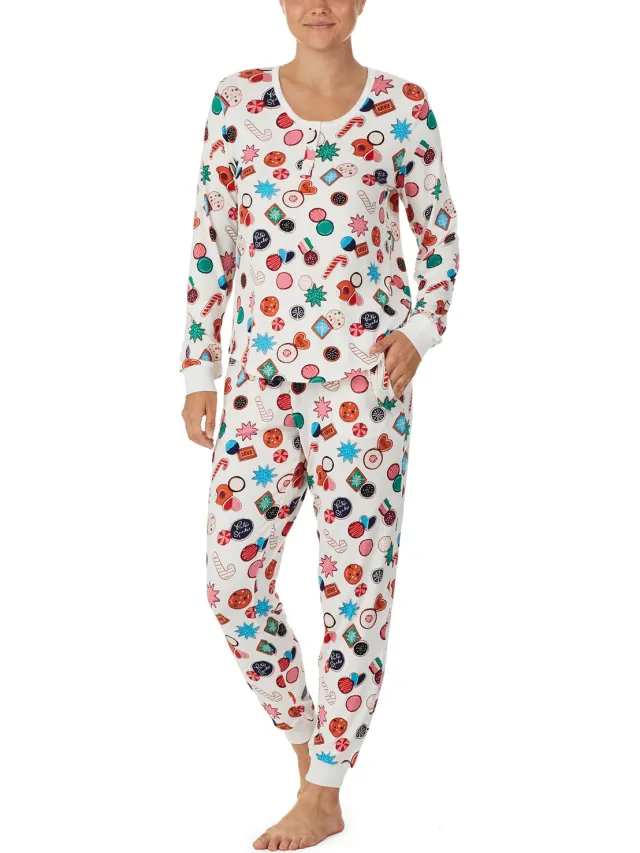 ESOTIQ Kate Spade Brushes - Jersey pyjamaset - Wit