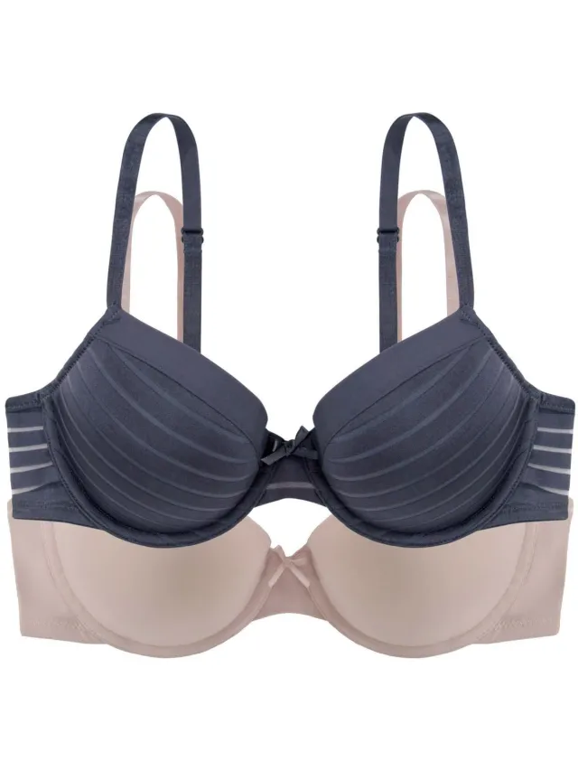 Dorina BH 2-Pack - Louise - T-shirt / Beugel BH's Grijs