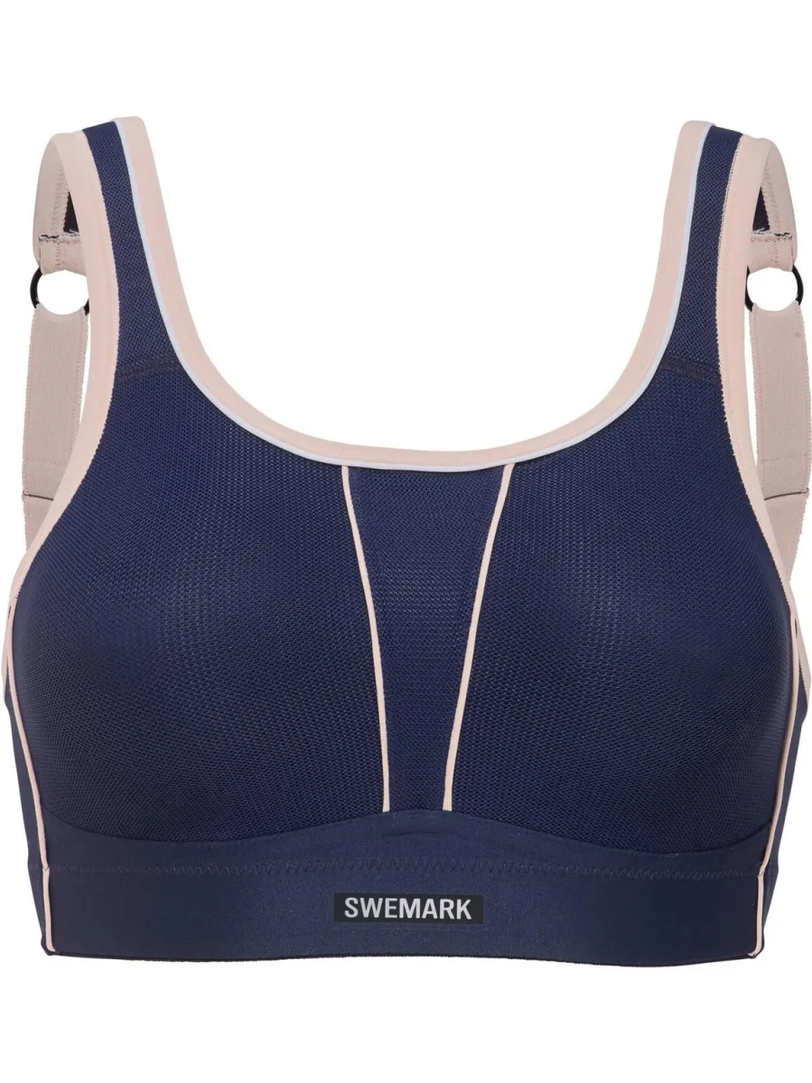 Swegmark level 4 sportbh Movement donkerblauw donkerblauw/lichtroze, foto 2