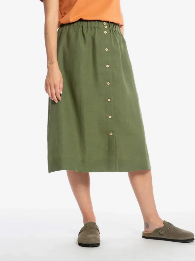MATONA dames vegan Midirok Olijfgroen