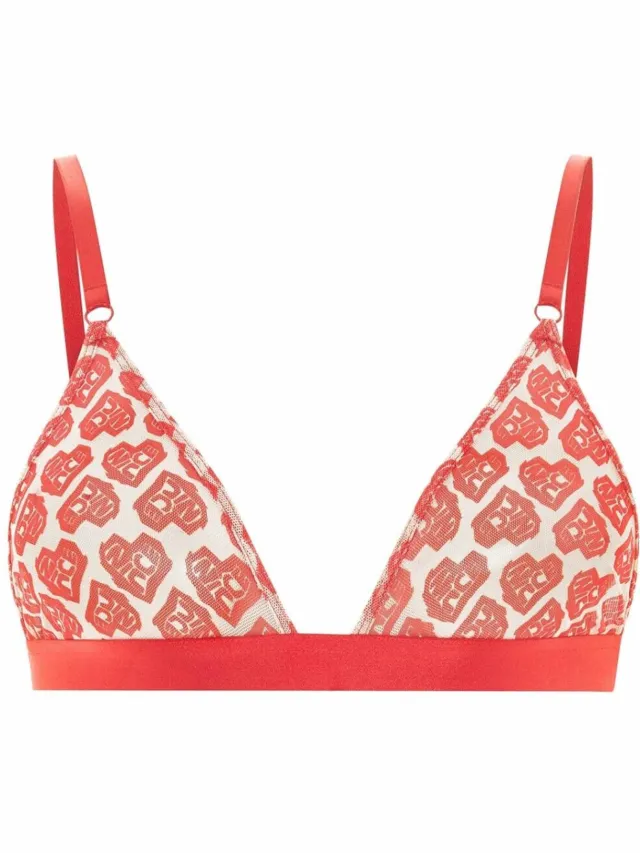 Nicce Verstelbaar Wit/Rood AOP Hart Dames Triangle Bralette 211 2 15 09 0469 Veelkleurig
