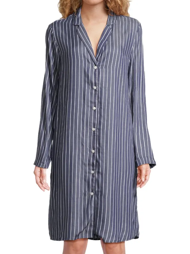 Seidensticker Dames nachthemd Classic Web navy