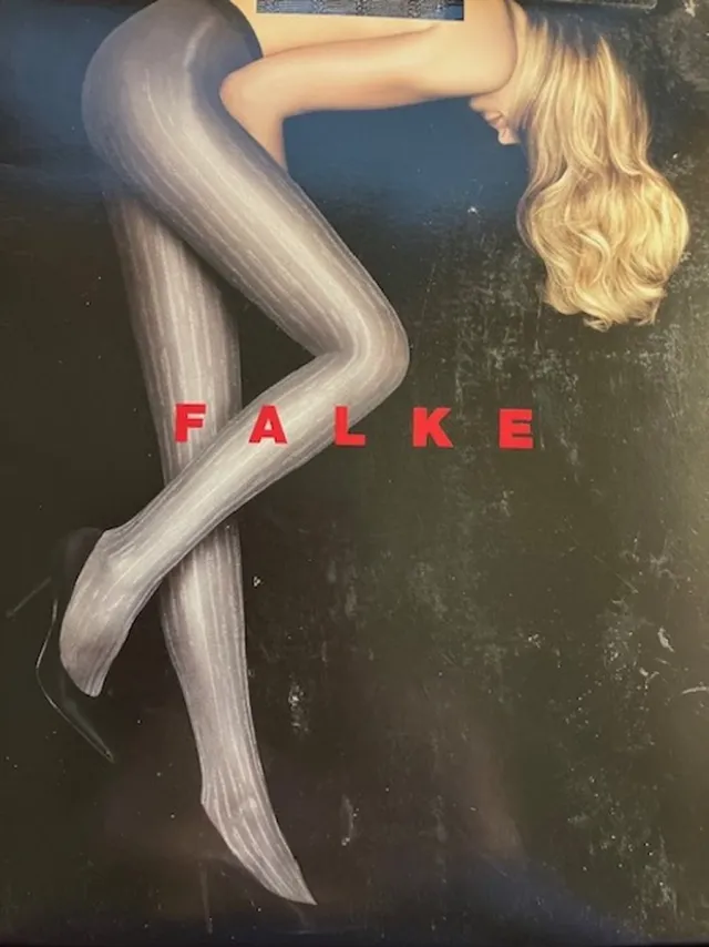 Falke 40 den fantasie panty maat S/M platinum Platinum/donker grijs