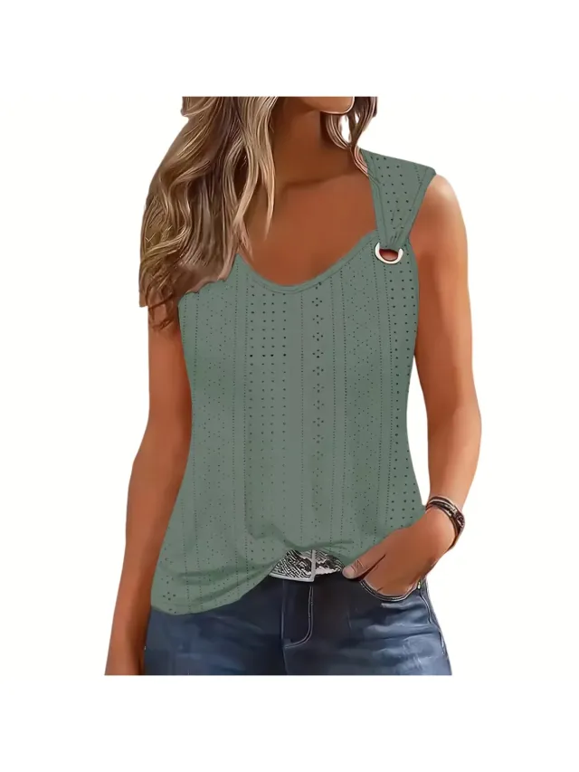Currero Topje Dames - Top Kleding - Shirt - Blouse - Kort - Volwassen - Oceaan Groen