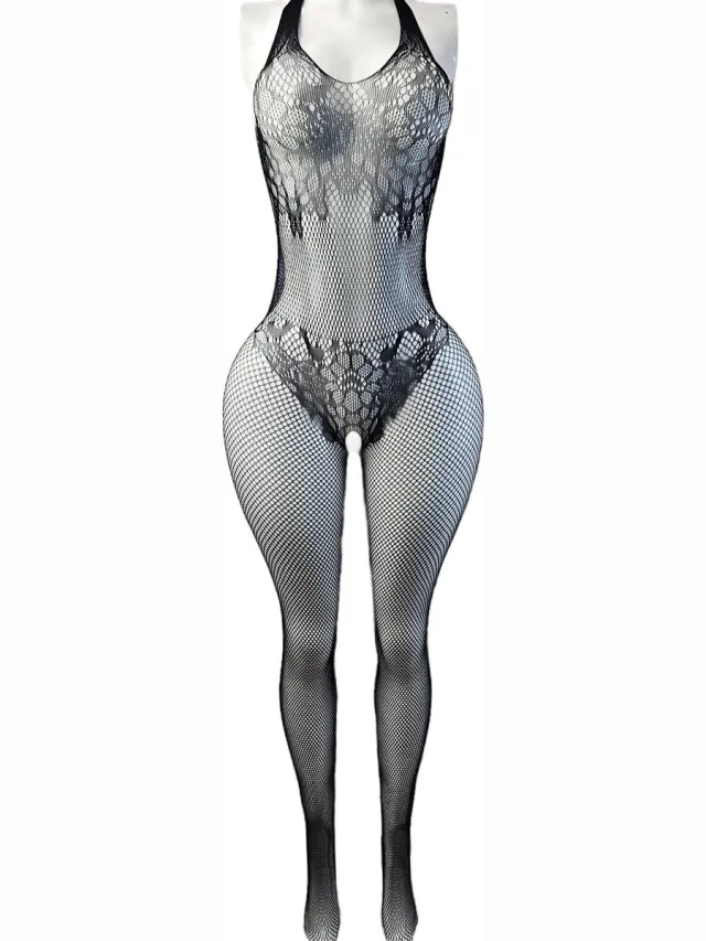 BamBella ® - Panty pak -Onesize - body suit - Dames - Onesize - Erotische jumpsuit van kant lingerie zwart