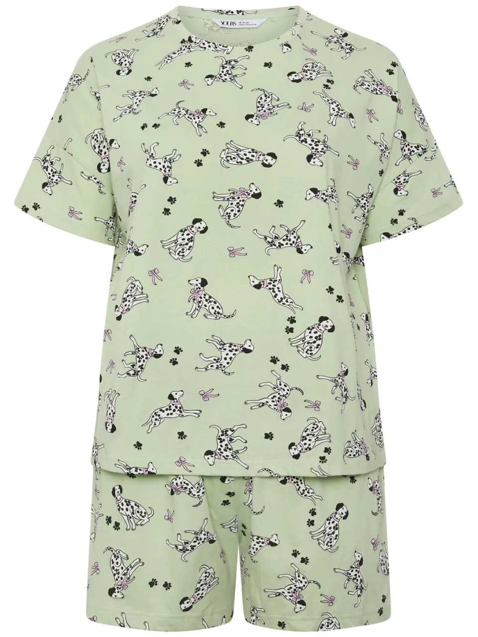 Yours Groene Pyjamaset Met Dalmatinerprint En Korte Mouwen-44, foto 4