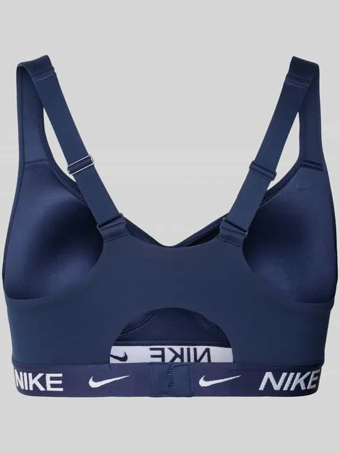 Nike slim fit sport-bh met logodetail model 'Indy' donkerblauw, foto 2