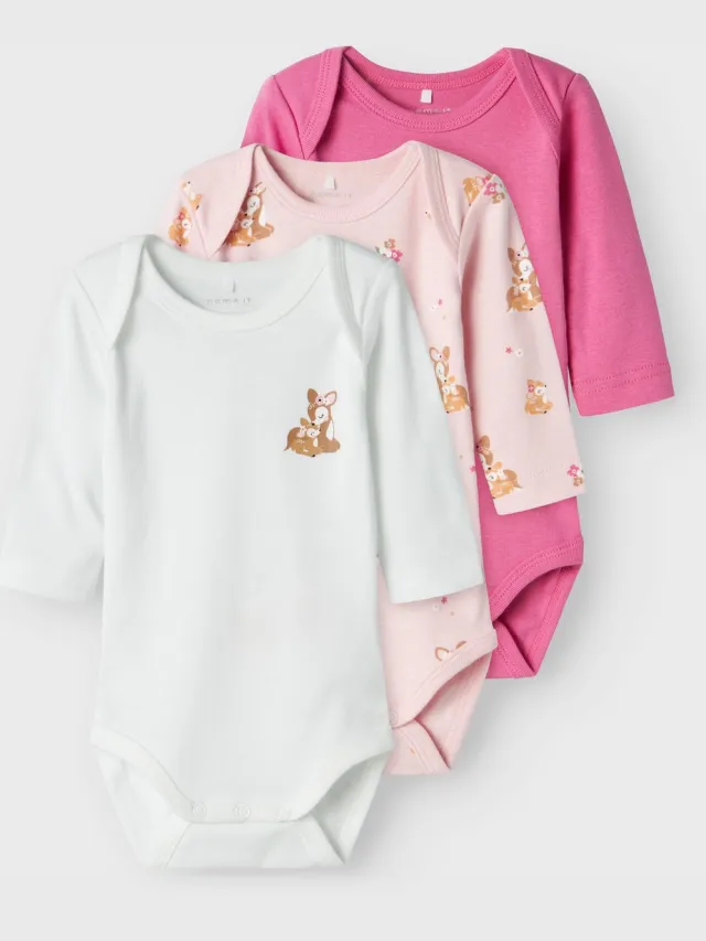 NAME IT Romper 3-pack Ibis Rose