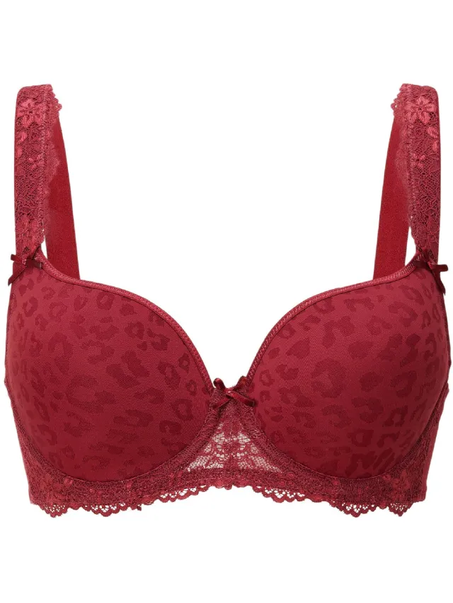 LingaDore DAILY T-Shirt BH - Plus Size ruby wine jacquard