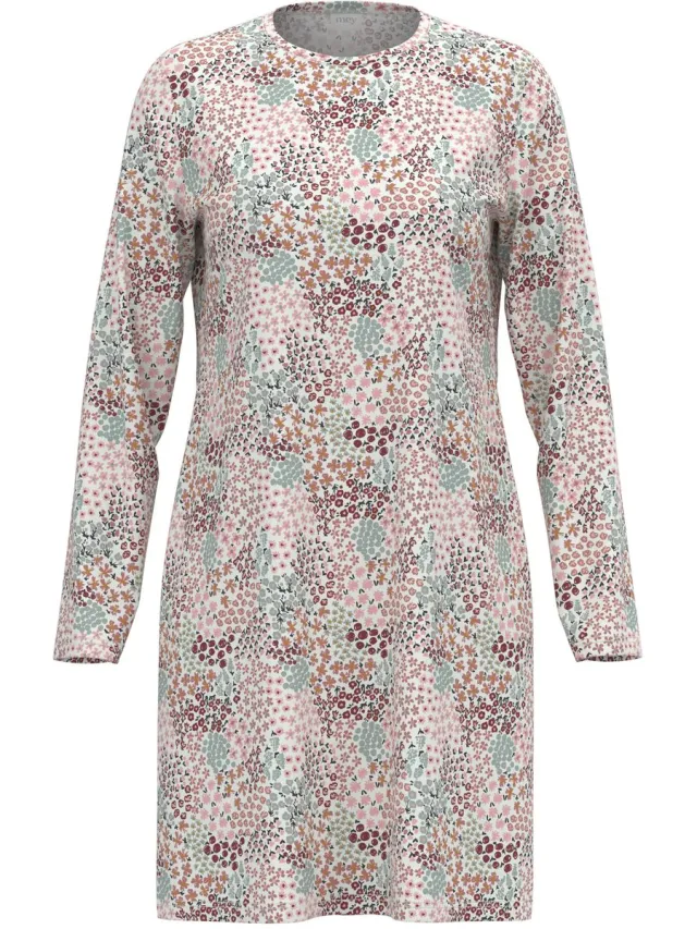 Mey Female - Nachthemd met lange mouwen Serie Flower Bed Bridal Rose