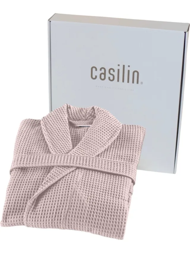 Casilin Kos Sauna Badjas in Geschenkdoos - Dames en Heren - Wafel 100% katoen - Zachtroze