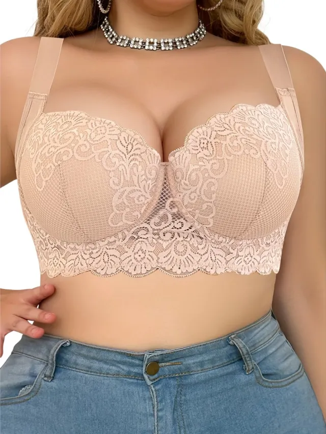Currero BH Zonder Beugel - Strapless - Zonder Bandjes - Met Voorsluiting - Push-up Bh's - Comfort Beha - Comfortabel - Grote Sluiting - Beige - Cupmaat