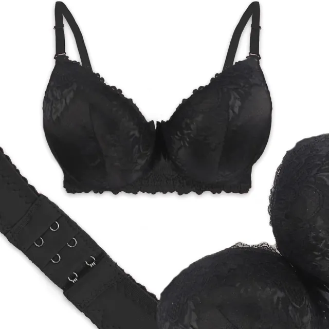 Han Zwarte Kanten Beugelbeha Dames – Voorgevormde Full Cup BH – Comfortabele Ondersteuning –