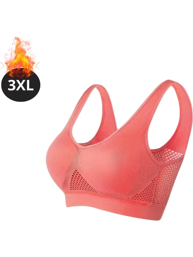 Nivard BH Zonder Beugel - Zonder Bandjes - Push-up Bh's - Comfort Beha - Comfortabel - Sterk - Yoga - Plus Size - Rood