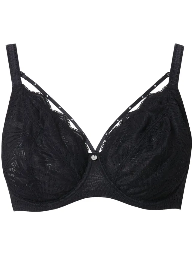 TruYou Dames - Beugelbeha afneembare sierbandjes zachte cups kant - Zwart