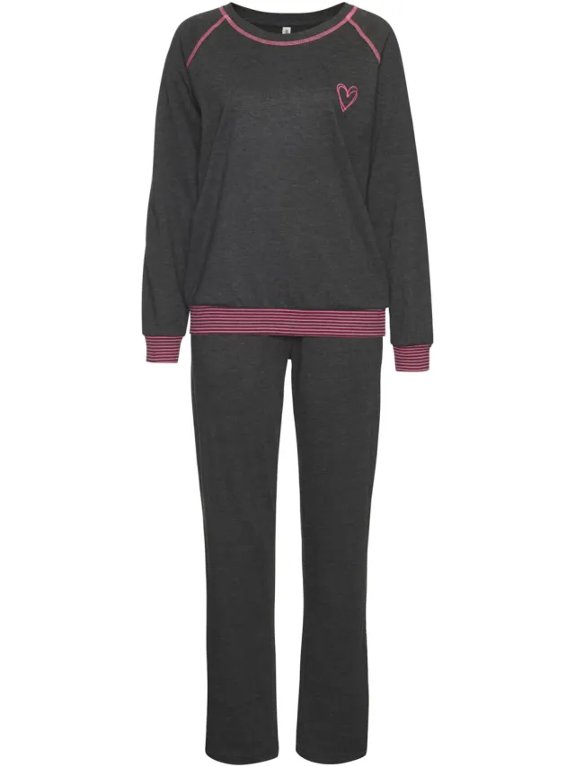 Pyjama antraciet gemêleerd
